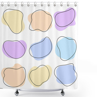 Personality  Abstract Liquid Background, Pastel Color Shapes, Vector Illustration Shower Curtains