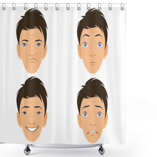 Personality  Four Human Faces Shower Curtains