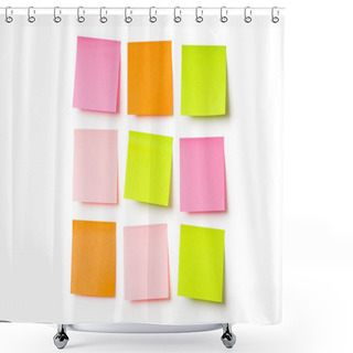 Personality  Reminder Notes Isolated On The White Background Shower Curtains
