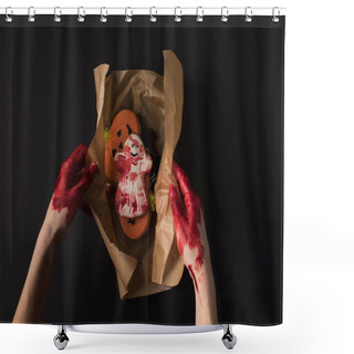 Personality  Hands Wrapping Halloween Cookies Shower Curtains