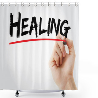 Personality  Healing Text With Marker Shower Curtains
