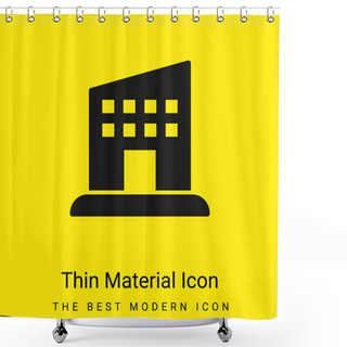 Personality  Appartment Minimal Bright Yellow Material Icon Shower Curtains