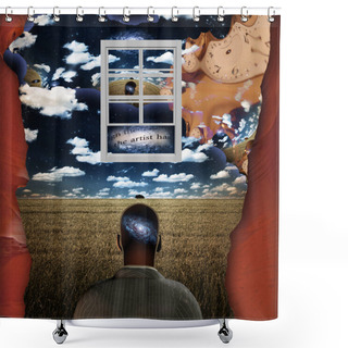 Personality  Dream Mind, Modern Background Shower Curtains