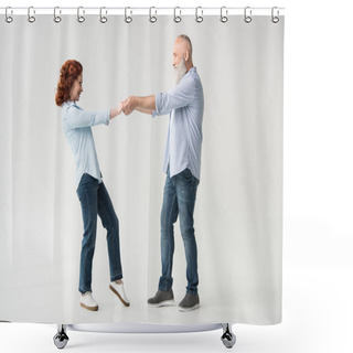 Personality  Couple Holding Hands Shower Curtains