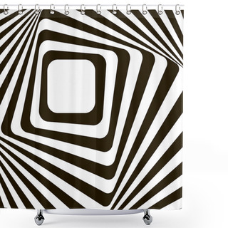 Personality  Abstract Lines Distortion Effect. Black And White Optical Illusi Shower Curtains