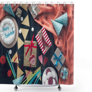 Personality  Presents With Sweets And Cake Shower Curtains