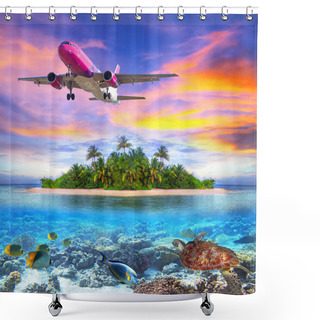Personality  Holidays On The Tropical Island Shower Curtains