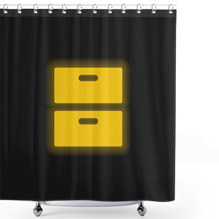 Personality  2 Drawers Yellow Glowing Neon Icon Shower Curtains