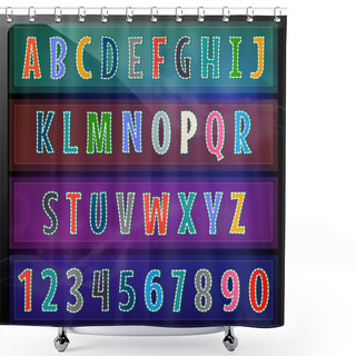 Personality  Artistic Alphabet Set Vector Illustration   Shower Curtains