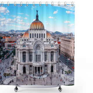 Personality  Mexico City, Mexico - November 4, 2016: Bellas Artes (Palace Of Fine Art) In Mexico City. Shower Curtains