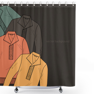 Personality  Vector Background With Men's Sweater. Shower Curtains