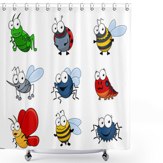 Personality  Cartoon Insects Set Shower Curtains