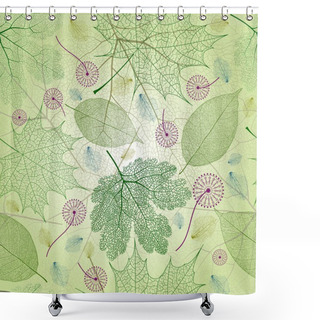 Personality  Green Leaves Seamless Pattern Shower Curtains