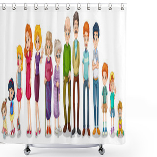 Personality  A Big Extended Family Shower Curtains