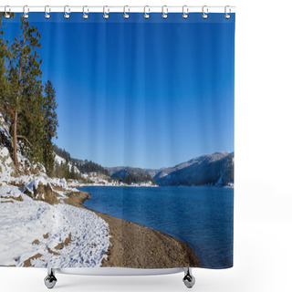 Personality  Winter In Lake Coeur D' Alene Shower Curtains