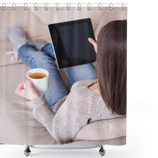 Personality  Woman At Home Shower Curtains