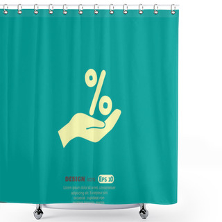 Personality  Percentage On Hand Web Icon Shower Curtains