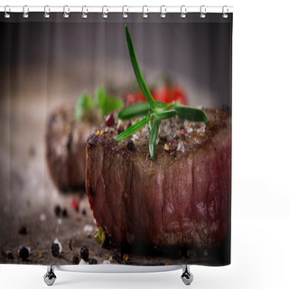 Personality  Grilled Bbq Steak Shower Curtains