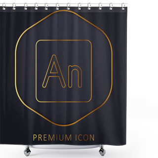 Personality  Animate Golden Line Premium Logo Or Icon Shower Curtains