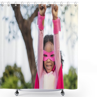 Personality  Pink Superhero Girl  Shower Curtains