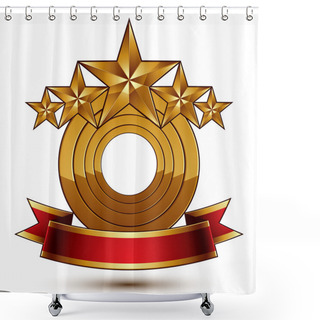 Personality  Majestic Vector Golden Ring Shower Curtains