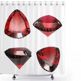 Personality  Jewelry Gems Shape Of Trillion. Ruby Shower Curtains