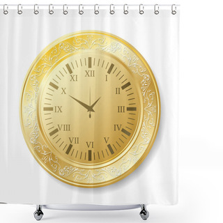 Personality  Old Golden Watch Shower Curtains
