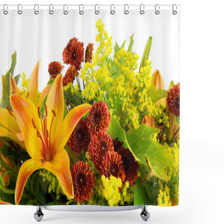 Personality  Detail Of A Bunch Of Autumn Flowers Shower Curtains