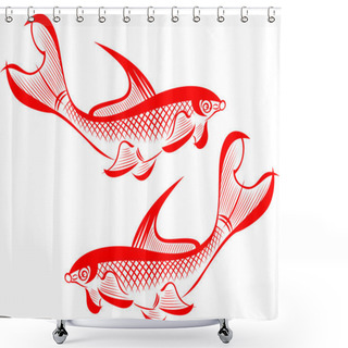 Personality  Fish Illustration Shower Curtains