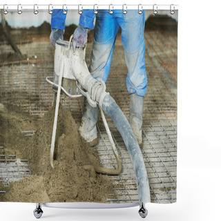 Personality  Floor Cement Covering Plastering Work Shower Curtains