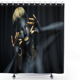 Personality  Woman As An Expensive Black Pearl Shower Curtains