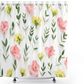 Personality  Floral Arrangement With Colorful Flowers On White Background. Shower Curtains