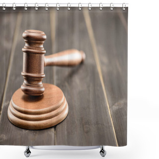 Personality  Wooden Mallet Of Judge  Shower Curtains