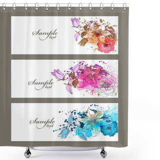 Personality  Backgrounds With Flowers, Floral Elements Shower Curtains