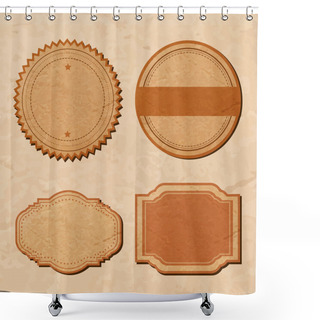 Personality  Vector Set: Vintage Labels Shower Curtains