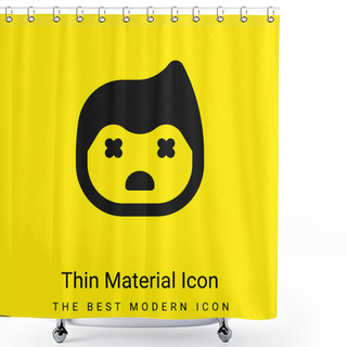 Personality  Boy Minimal Bright Yellow Material Icon Shower Curtains