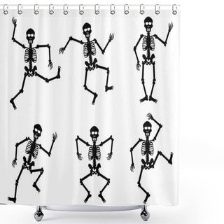 Personality  Skeletons Dancing Shower Curtains