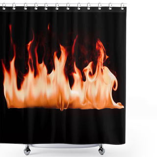 Personality  Close Up View Of Burning Fire On Black Background Shower Curtains
