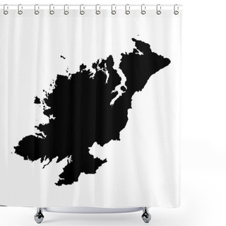 Personality  County Donegal Map, Administrative Counties Of Ireland. Vector Illustration. Shower Curtains