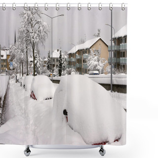 Personality  Parked Cars Buried Under Snow Shower Curtains