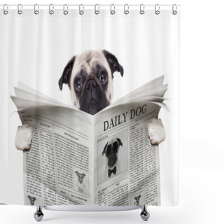 Personality  Dog Newspaper Shower Curtains