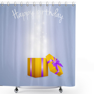 Personality  Vector Gift Box Bursting With Glitters Shower Curtains