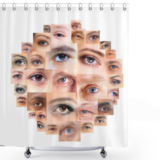 Personality  Set Of Different Open Eyes Shower Curtains