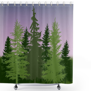 Personality  Fir Trees Forest Shower Curtains