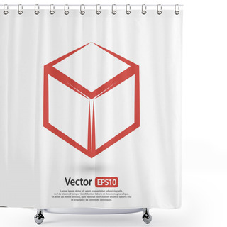 Personality  3d Cube Logo Design Icon Shower Curtains