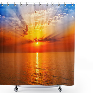 Personality  Sunrise In The Sea Shower Curtains