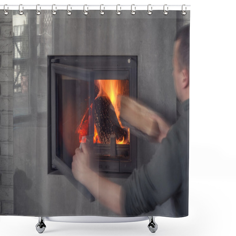 Personality  Fireplace Close Up Shower Curtains