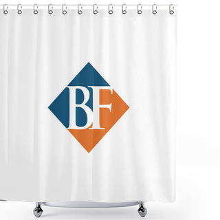 Personality  Initial BF Rhombus Logo Vector Design Shower Curtains