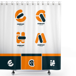 Personality  Letter Logo Icon Set Alphabet   Shower Curtains