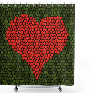 Personality  Mosaic Heart. Vector Illustration. Shower Curtains
